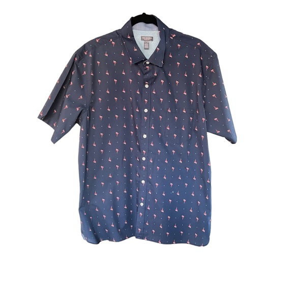 Van Heusen Never Tuck Mens Flamingo Button Down Collar Shirt Sz XL 17-17… - Picture 2 of 7